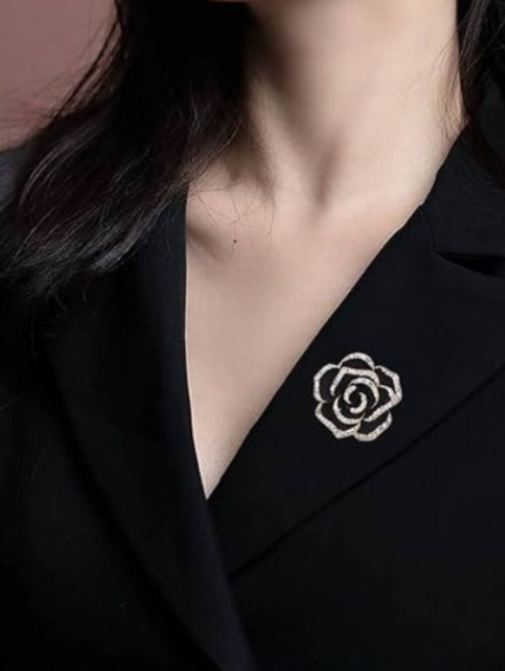 Elegant Gold Rose Brooch - Women Jewelry 2.5 Inches